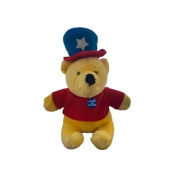 Vintage Disney Pooh for President Plush Patriotic American Walt Disney Pooh Bear - Picture 1 of 10